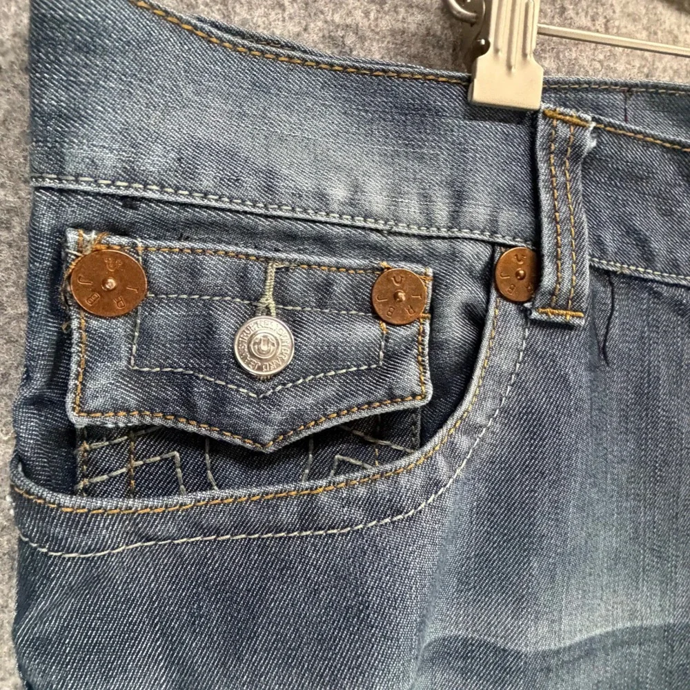 True Religion Zach Straight Leg Jeans Mens 42 Blue Y2K Streetwear Grunge Baggy